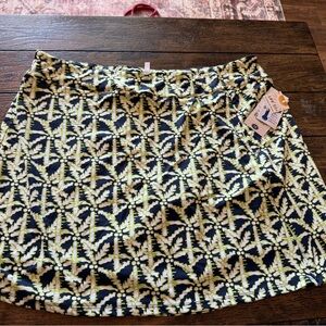 Stylish Lulu B Blue and Green Patterned Skirt